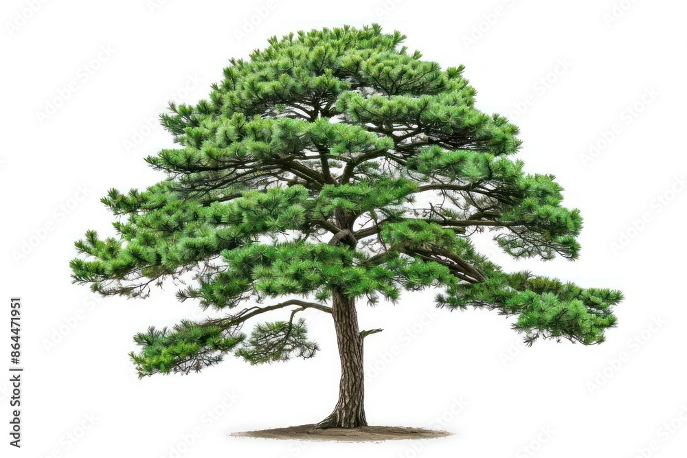 The Austrian pine tree isolated on a stark white background The Austrian pine tree isolated on a stark white background
