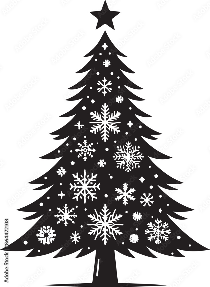 christmas tree silhouette vector illustration christmas tree silhouette vector illustration