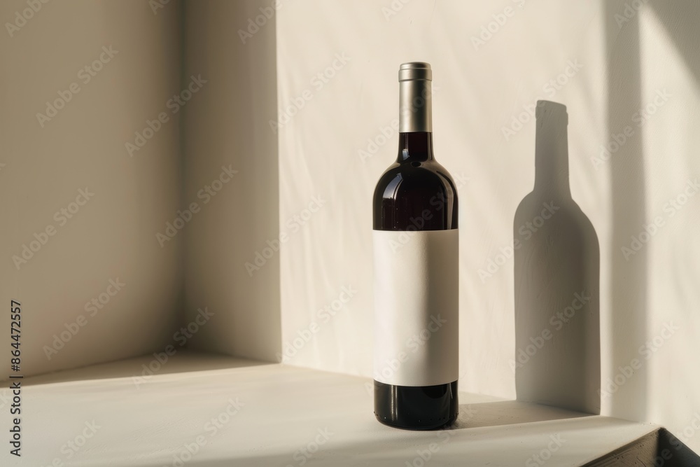 Wine bottle on shelf Wine bottle on shelf