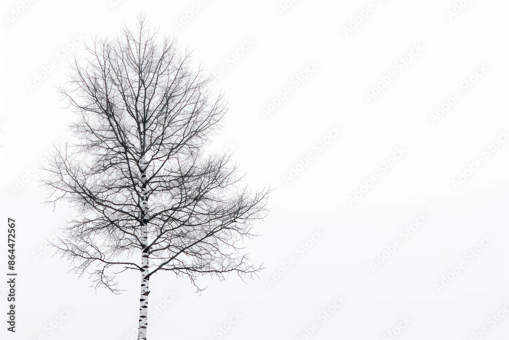 The iconic silhouette of an aspen tree isolated on a clean white canvas The iconic silhouette of an aspen tree isolated on a clean white canvas