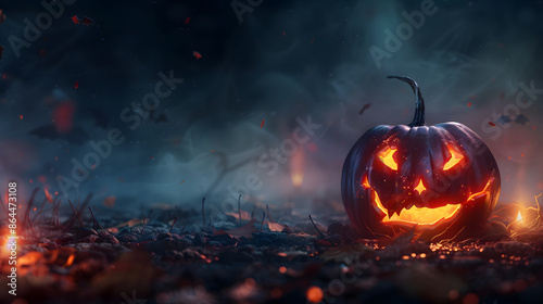 halloween pumpkin background with copyspace