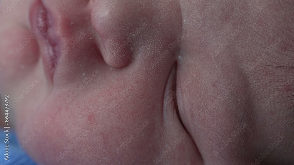 Peaceful sleep of a newborn in the hospital, highlighting the innocence and serenity of a new life in a calm and nurturing environment, macro close-up Peaceful sleep of a newborn in the hospital, highlighting the innocence and serenity of a new life in a calm and nurturing environment, macro close-up