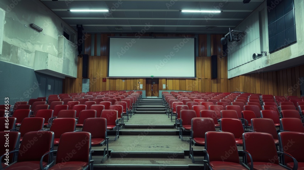 Naklejka premium An empty lecture theatre with ample copy space image
