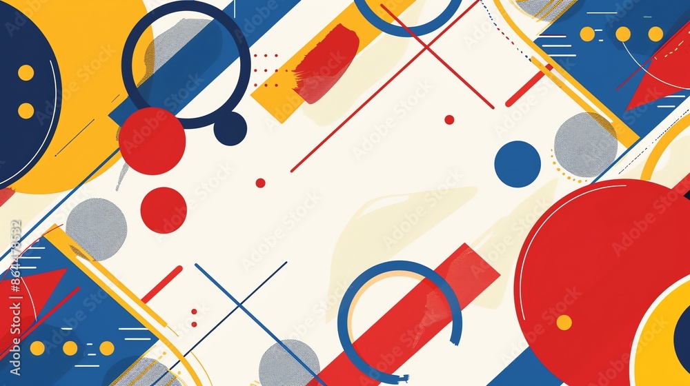 Abstract background with geometric shapes in red, blue and yellow, perfect for modern designs and presentations. Abstract background with geometric shapes in red, blue and yellow, perfect for modern designs and presentations.
