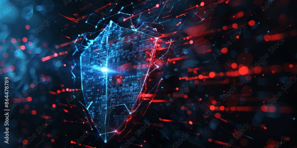 Security Texture Layout Cybersecurity Defense Abstract representation of a digital shield ...