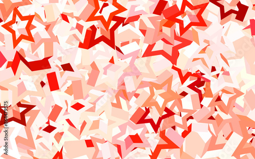 Light Red vector layout with bright stars.