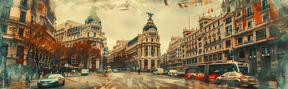 photo collage with an ancient city. Paper texture. AI generated illustration photo collage with an ancient city. Paper texture. AI generated illustration