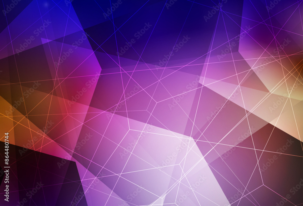 Obraz premium Dark Blue, Red vector template with crystals, triangles.