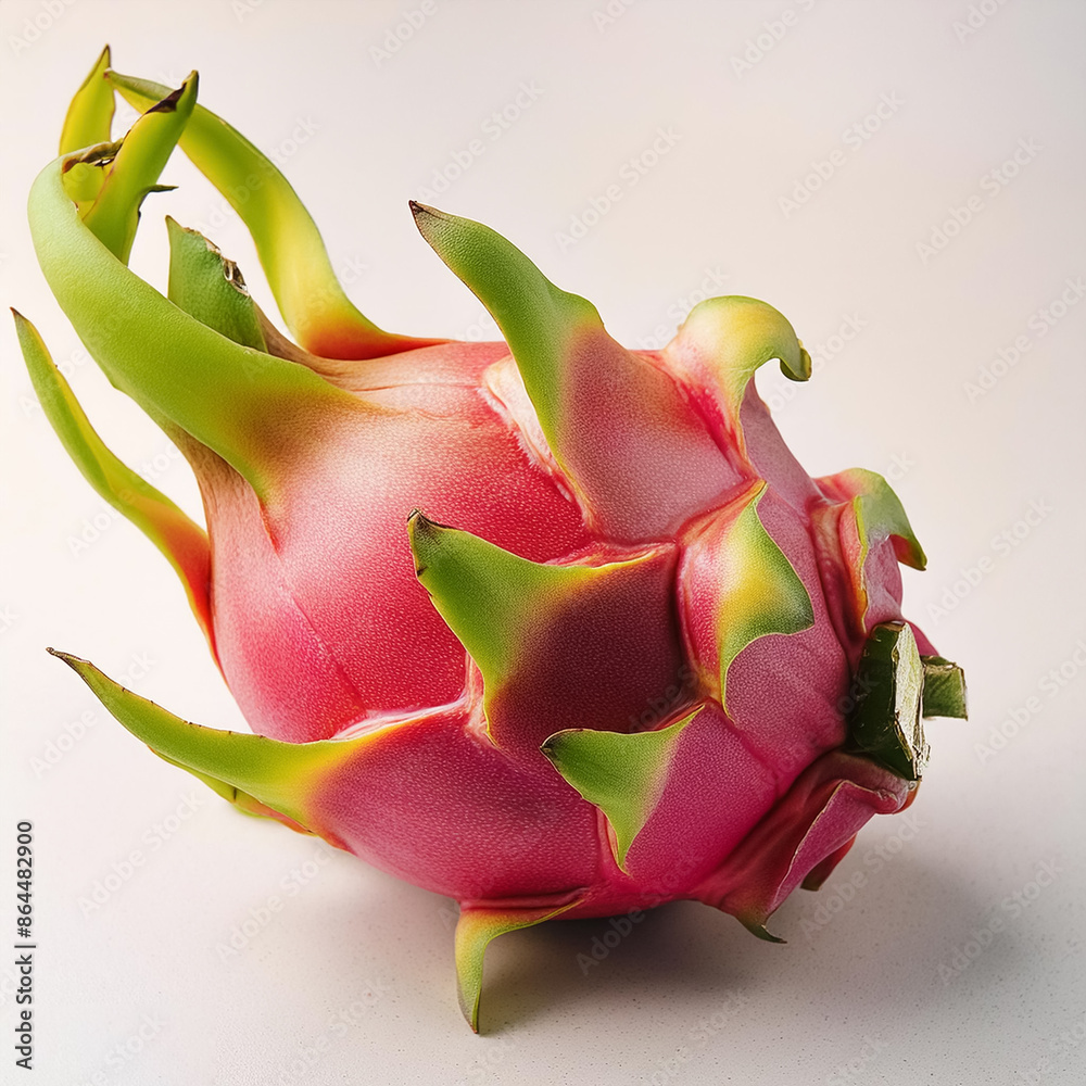 Ripe dragon fruit with attractive color and looks fresh and perfect-isolated on white background Ripe dragon fruit with attractive color and looks fresh and perfect-isolated on white background