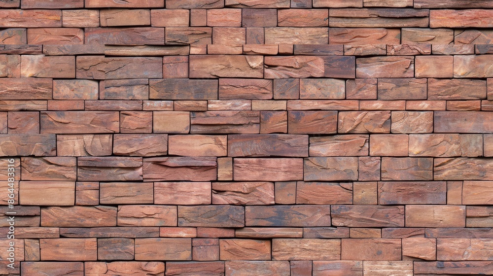 A close-up photograph of a red brick wall, featuring an array of brick sizes and patterns SEAMLESS PATTERN A close-up photograph of a red brick wall, featuring an array of brick sizes and patterns SEAMLESS PATTERN