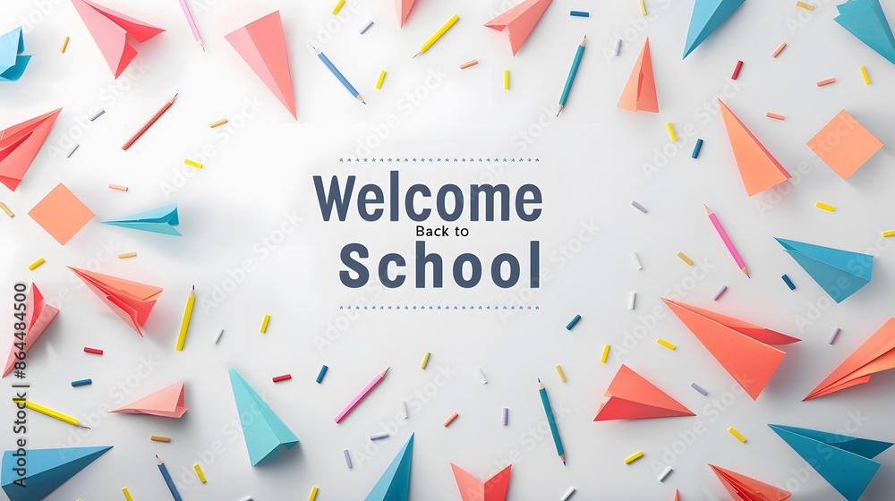 welcome template banners with abstract  written with the welcome back to the school in the middle of the background abstract written in the middle of clouds 