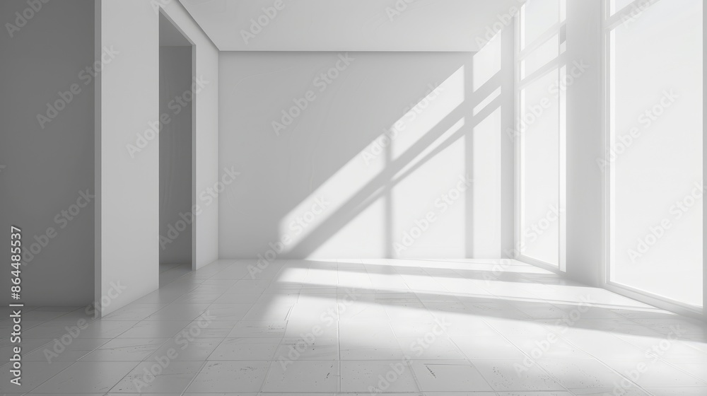 Obraz premium White Empty Room with Light