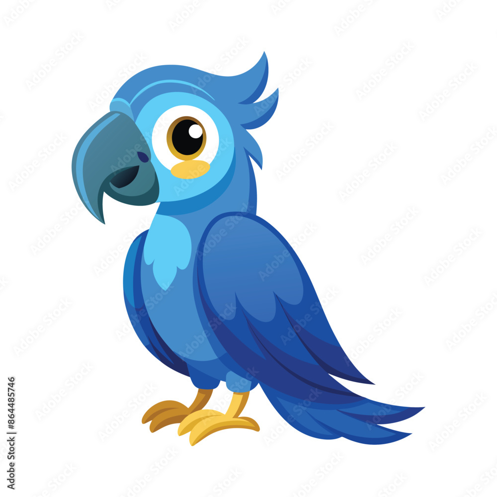 Cartoon blue macaw vector isolated