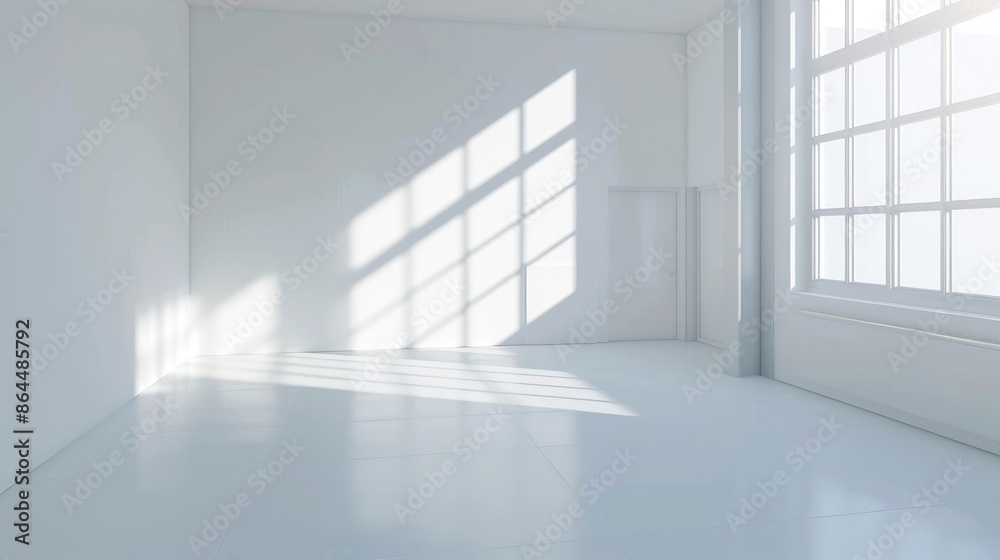 White Empty Room with Light White Empty Room with Light