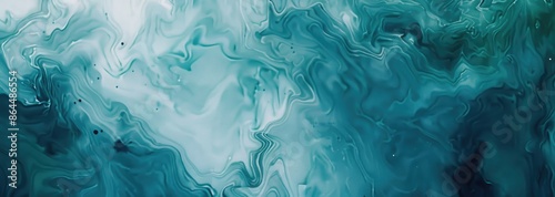 Abstract watercolor paint background by teal color blue and green with liquid fluid texture for background, banner © Mamstock
