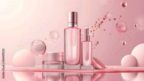 Pink cosmetic perfume for beauty brand