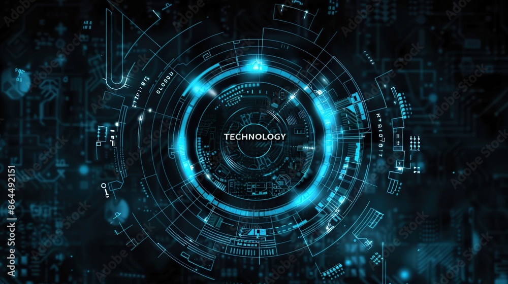 Abstract circle digital and technology background with computer systems light blue. Abstract circle digital and technology background with computer systems light blue.