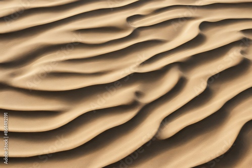 Aerial perspective of sand dunes, showcasing intricate ripple patterns