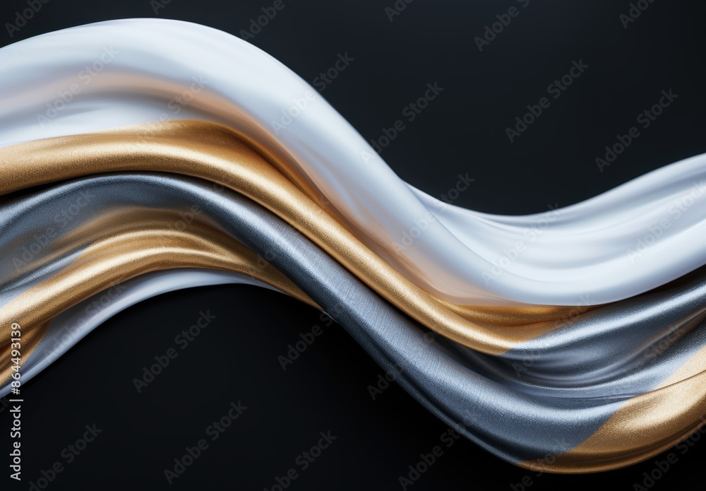 Fototapeta premium Elegant metallic waves abstract background