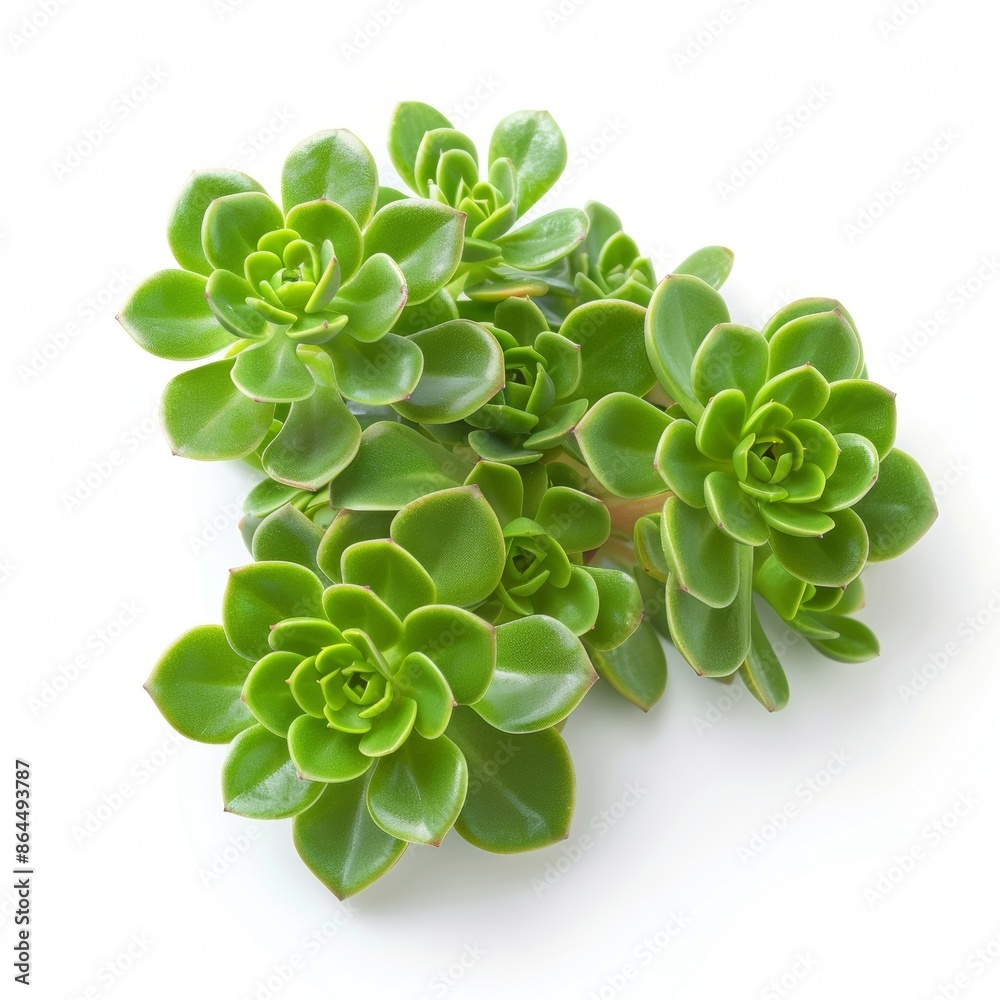 Close-up of a green succulent plant isolated on a white background. Close-up of a green succulent plant isolated on a white background.