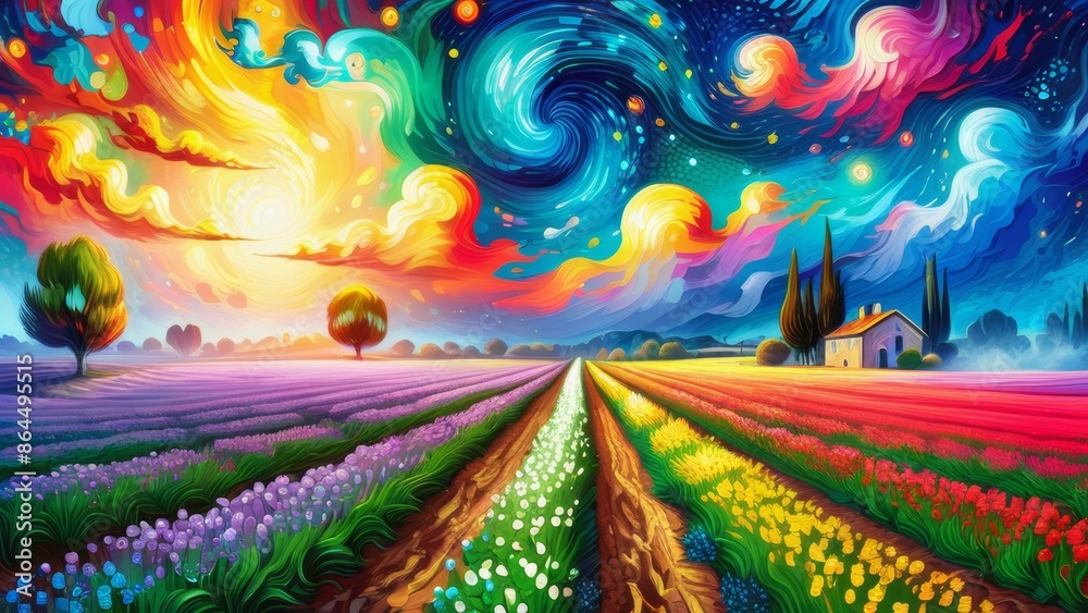 The Field of Flowers in Full Bloom The Field of Flowers in Full Bloom
