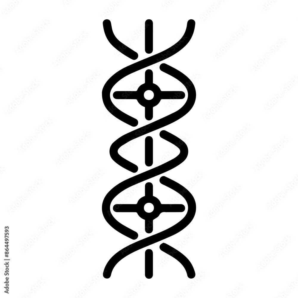 genetics icon or modern line symbol. Vector line art and icon design with bold outline. Black and white Pixel Perfect minimalistic symbol isolated white background. Silhouette simple thin sign genetics icon or modern line symbol. Vector line art and icon design with bold outline. Black and white Pixel Perfect minimalistic symbol isolated white background. Silhouette simple thin sign