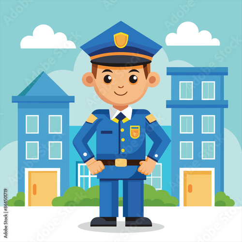 Cartoon policeman vector