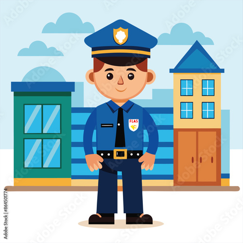 Cartoon policeman vector