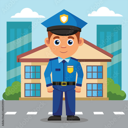 Cartoon policeman vector