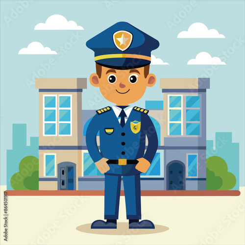 Cartoon policeman vector