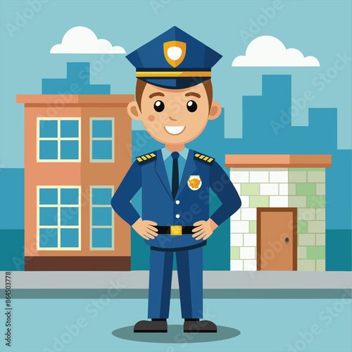 Cartoon policeman vector