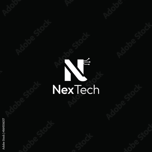 tech logo, abstract, N and T logo, N logo