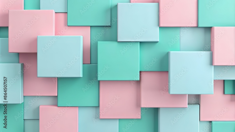Soft focus pastel rectangles in gentle pink, baby blue, and mint green hues intersect and overlap, forming a harmonious minimalist geometric composition. Soft focus pastel rectangles in gentle pink, baby blue, and mint green hues intersect and overlap, forming a harmonious minimalist geometric composition.