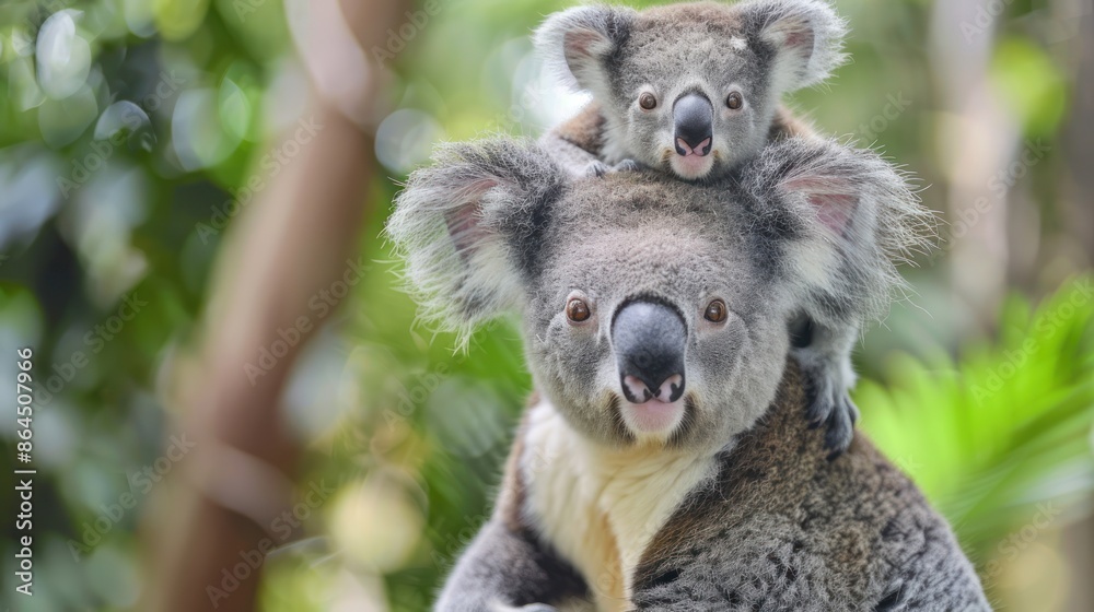 Fototapeta premium Koala Family in the Australian Bush