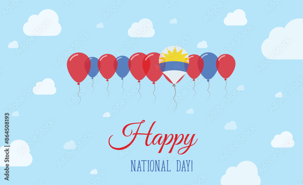 Naklejka premium Antigua and Barbuda Independence Day Sparkling