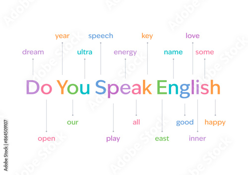 do you speak english. foreign language and mixed words. learning english language. english language and english words concept