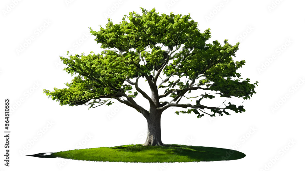 Obraz premium tree with leaves isolated on transparent background.