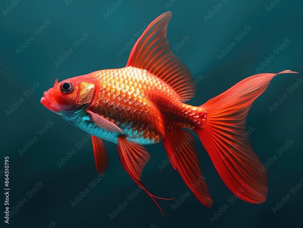 Fototapeta premium Fish with Red Tail Swimming