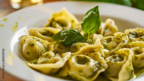 tortelloni with pesto sauce