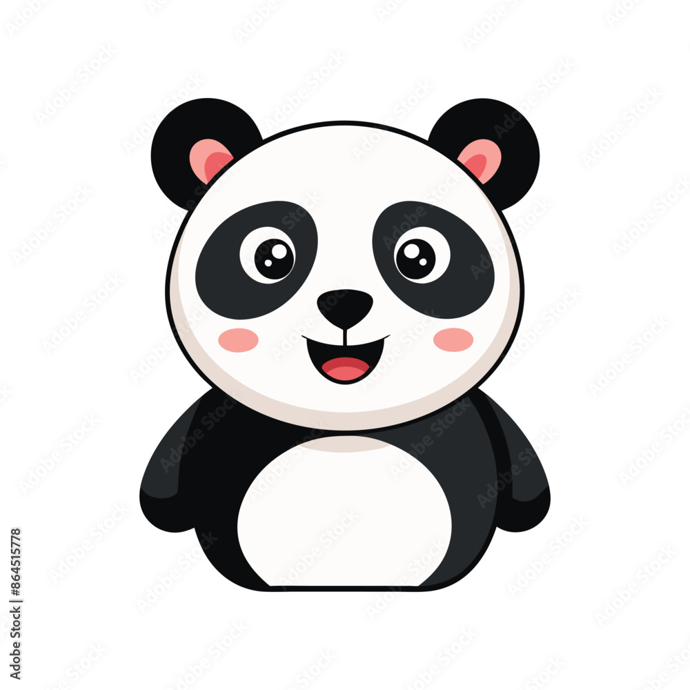 Fototapeta premium panda bear vector with a smile