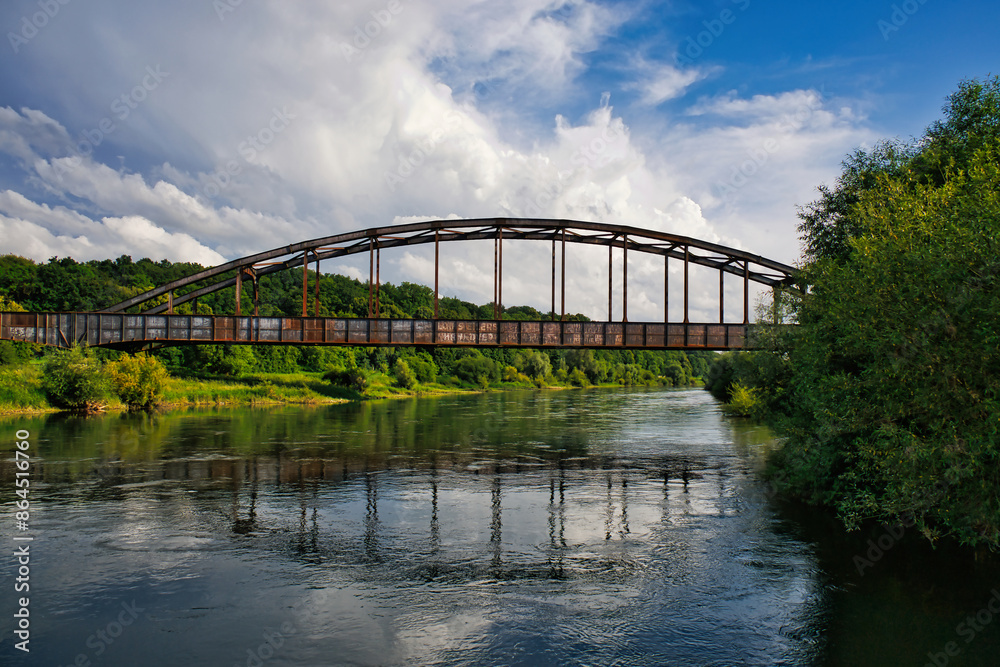 Fototapeta premium Brücke über die Weser, nähe Höxter