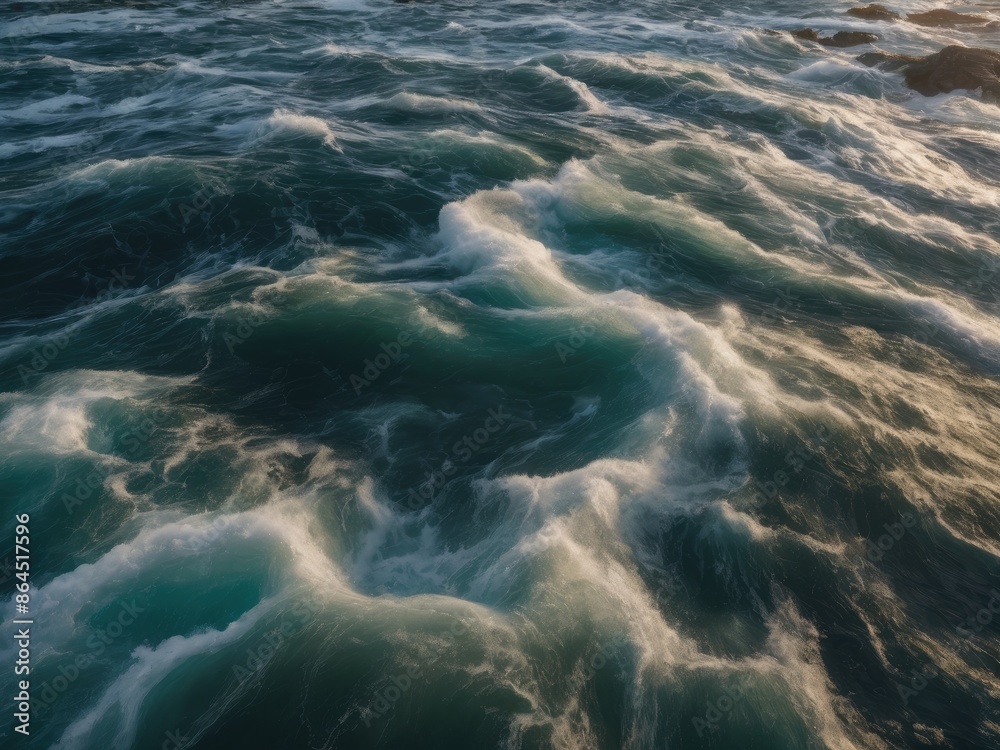 Waves of water of the river and the sea meet each other during high tide and low tide. Waves of water of the river and the sea meet each other during high tide and low tide.