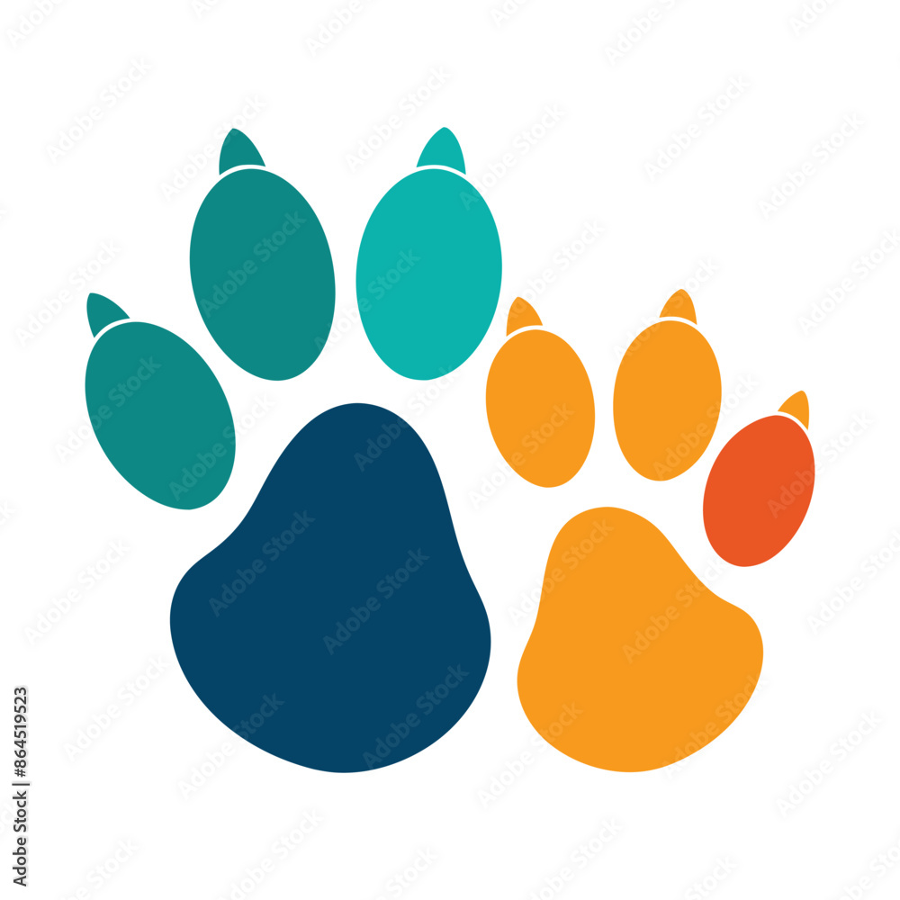 Fototapeta premium dog and cat paw vector