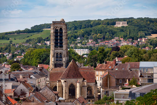 Aerial view of the Saint-Crépin church in Château-Thierry