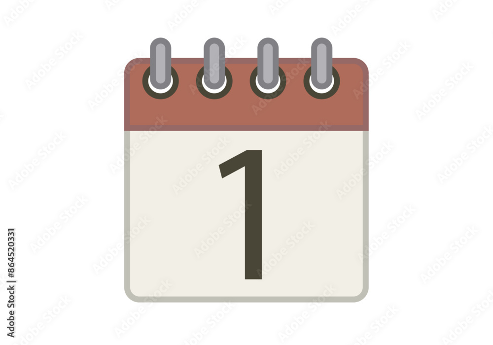 Icono de calendario rojo a fecha de principios de mes Icono de calendario rojo a fecha de principios de mes