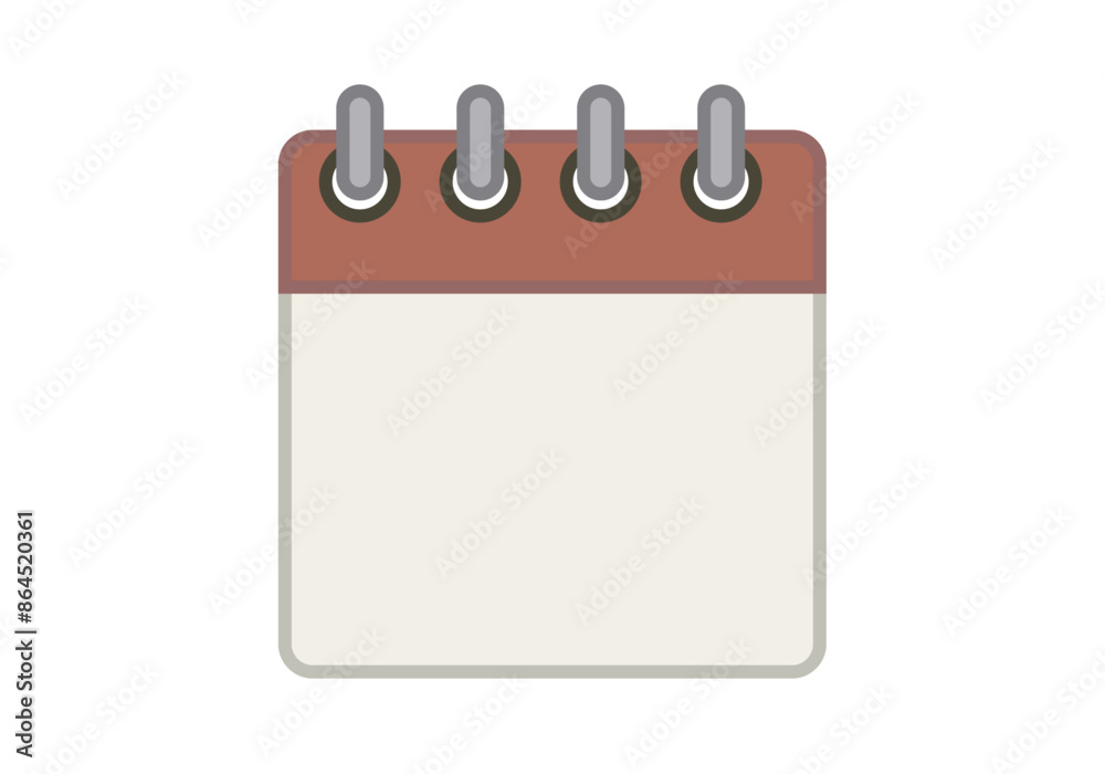Icono de calendario rojo y blanco vacío Icono de calendario rojo y blanco vacío