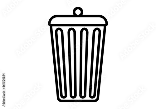 Icono negro de cubo de la basura