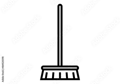 Icono negro de escoba en fondo blanco