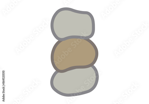 Hito o piedras apiladas en fondo blanco