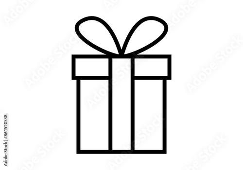 Icono negro de regalo en fondo blanco